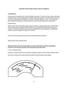 Emeralds and Other Types of Beryl, Rubies and Sapphires 1
