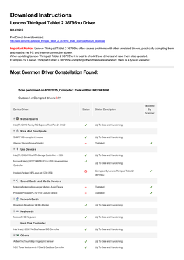 Lenovo Thinkpad Tablet 2 36795Hu Driver 8/13/2015