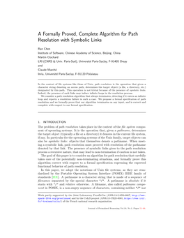 A Formally Proved, Complete Algorithm for Path Resolution with Symbolic Links