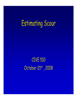 Estimating Scour