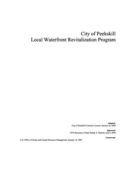 City of Peekskill Local Waterfront Revitalization Program (LWRP)