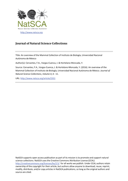 Journal of Natural Science Collections