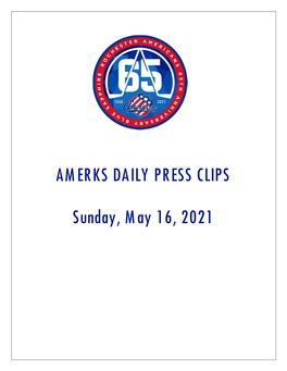 AMERKS DAILY PRESS CLIPS Sunday, May 16, 2021