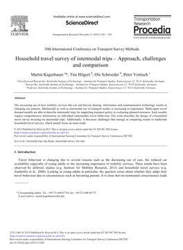 Household Travel Survey of Intermodal Trips – Approach, Challenges and Comparison