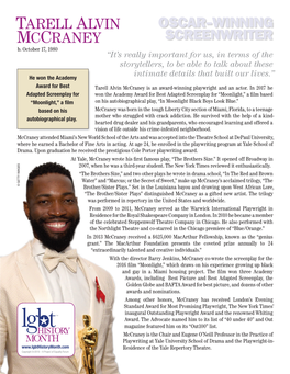 Tarell Alvin Mccraney Is an Award-Winning Playwright and an Actor