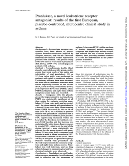 Pranlukast, a Novel Leukotriene Receptor Antagonist 525