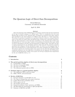 The Quantum Logic of Direct-Sum Decompositions