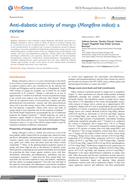 Mangifera Indica): a Review