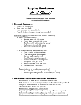 Supplies Breakdown at a Glance!