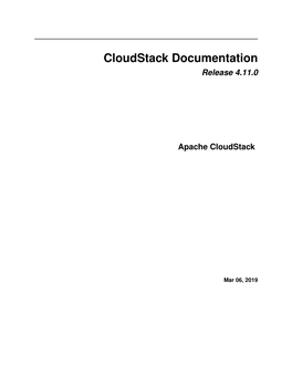 Cloudstack Documentation Release 4.11.0