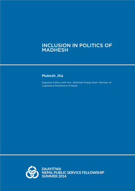 Inclusion in Politics of Madhesh