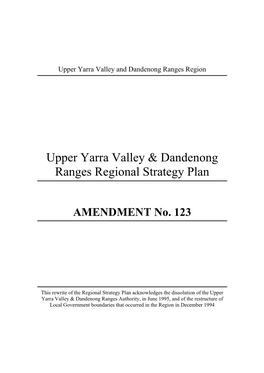 Am 123 Upper Yarra Valley and Dandenong Ranges