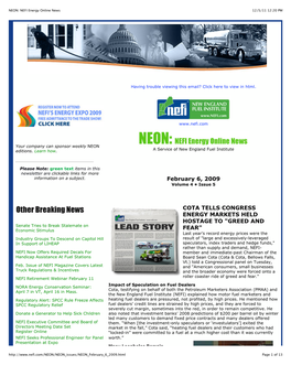 NEON NEFI Energy Online News