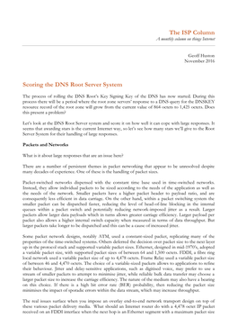 The ISP Column Scoring the DNS Root Server System