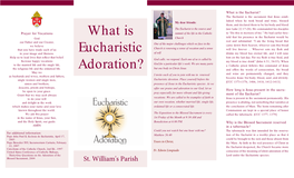 What Is Eucharistic Adoration?