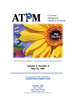 Volume 3, Number 5 May 23, 1997 Subscribe@Atpm.Com Cover