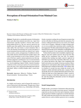 Perceptions of Sexual Orientation from Minimal Cues