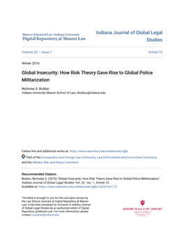 How Risk Theory Gave Rise to Global Police Militarization