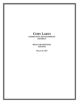 Cory Lakes Community Development District