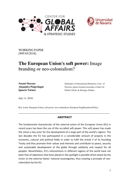 The European Union's Soft Power: Image Branding Or Neo-Colonialism?