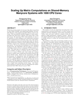 Scaling up Matrix Computations on Shared-Memory Manycore Systems with 1000 CPU Cores ∗