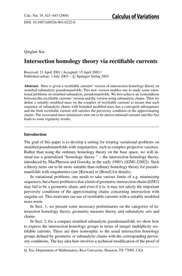 Intersection Homology Theory Via Rectifiable Currents