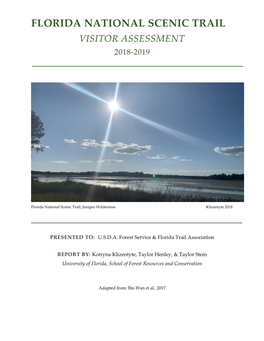 Florida National Scenic Trail Visitor Assessment 2018-2019