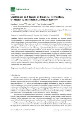 Challenges and Trends of Financial Technology (Fintech): a Systematic Literature Review