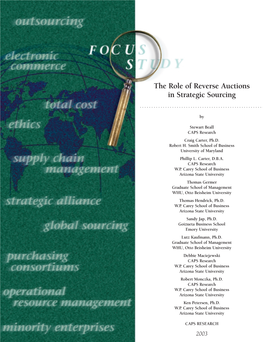 The Role of Reverse Auctions in Strategic Sourcing