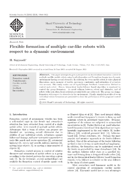 Flexible Formation of Multiple Car-Like Robots with Respect to a Dynamic Environment