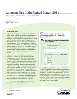 Language Use in the United States: 2011 American Community Survey Reports