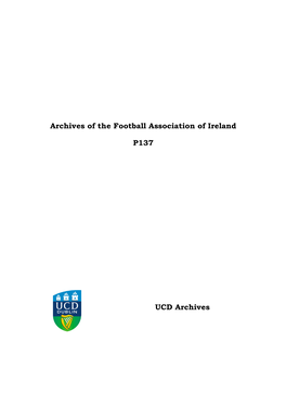 Archives of the Football Association of Ireland P137 UCD Archives