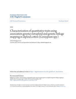 Characterization of Quantitative Traits Using Association Genetics