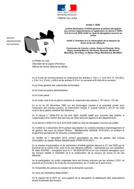 Vu Le Code De L'environnement Et Notamment Les Articles L 120-1, L