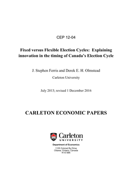 Carleton Economic Papers