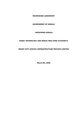 Framework Agreement Government of Kerala