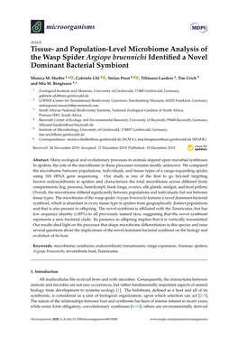 Tissue-And Population-Level Microbiome Analysis of the Wasp