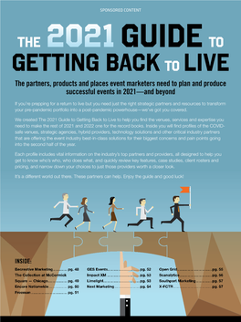 GETTING BACK to LIVE the Partners, Products and Places Event Marketers Need to Plan and Produce Successful Events in 2021—And Beyond