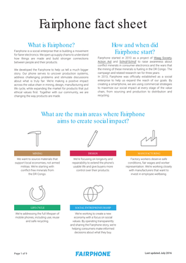 Fairphone Fact Sheet