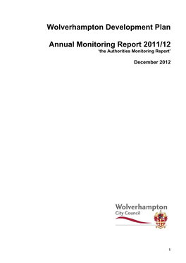 Wolverhampton Development Plan Annual Monitoring Report 2011/12