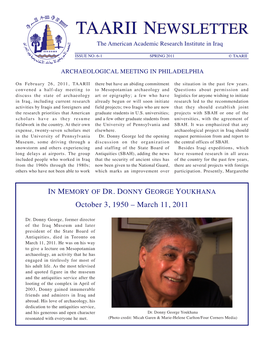 TAARII Newsletter the American Academic Research Institute in Iraq
