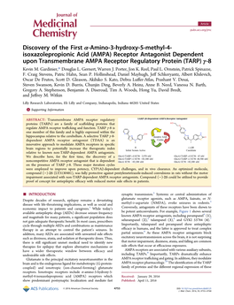 AMPA) Receptor Antagonist Dependent Upon Transmembrane AMPA Receptor Regulatory Protein (TARP) Γ‑8 Kevin M