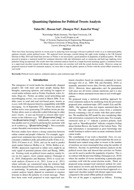 Quantising Opinions for Political Tweets Analysis