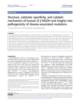 Structure, Substrate Specificity, and Catalytic Mechanism of Human D-2