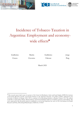 Incidence of Tobacco Taxation in Argentina: Employment and Economy- Wide Effects