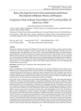 Role of the Supreme Court in the Constitutional and Political