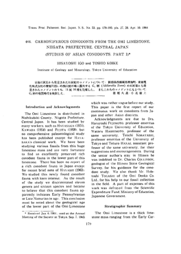 Studies of Asian Conodonts, Part I)*