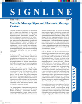 Signline 40.Pmd 1 3/13/2003, 12:45 PM Printed with Numbers and Letters and Located Behind the on the Development of Energy Efficient Products