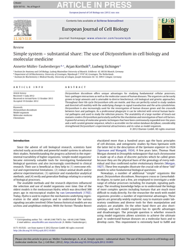 The Use of Dictyostelium in Cell Biology and Molecular Medicine