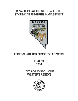 Nevada Department of Wildlife Statewide Fisheries Management